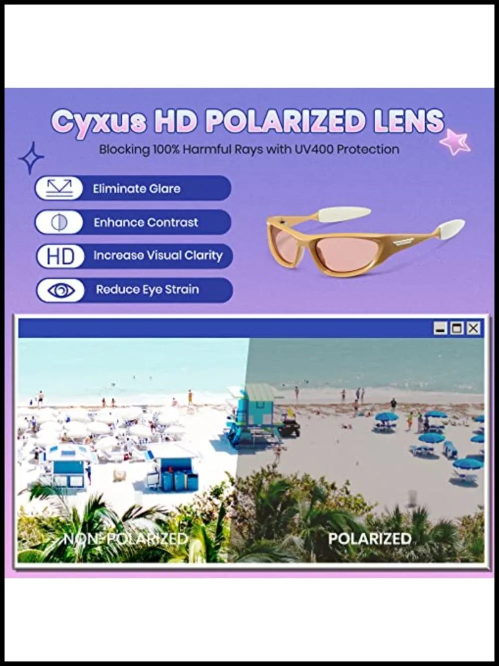 Wrap Around Oval Sunglasses UV400 Protection Sport Shades